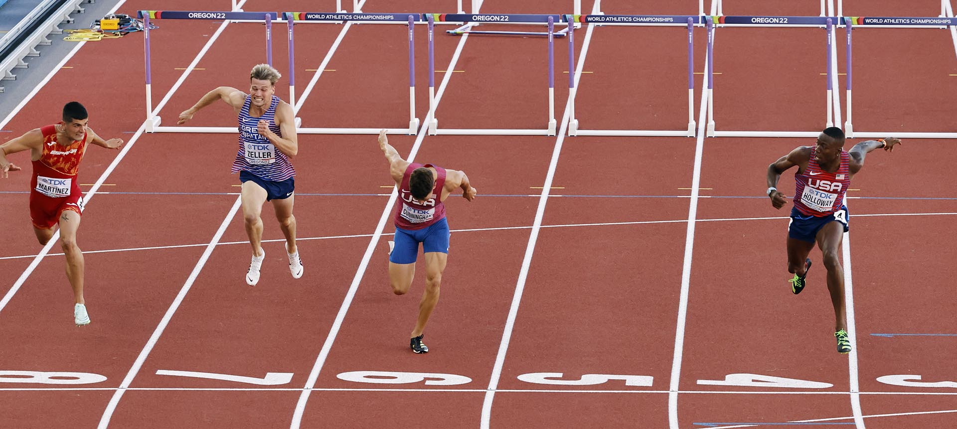 Imágenes de la final de los 110 metros vallas del Mundial de Eugene