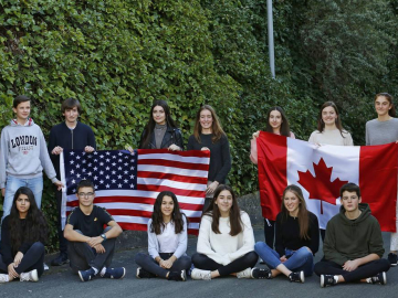 Los estudiantes navarros que iban a viajar este año a América gracias a las becas Fundación Amancio Ortega.