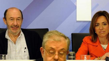 Rubalcaba y Chac&oacute;n, juntos en el Comit&eacute; pero sin intercambiar palabra