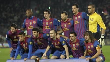 El once titular que presentó el Barcelona ante el Betis. 	REUTERS