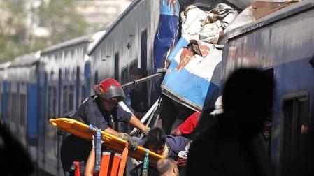 Imágenes tomadas tras al accidente ferroviario de Buenos Aires de este miércoles 22 de febrero