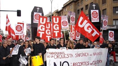 Entre 1.500 y 3.000 personas se han manifestado este jueves por la tarde en Pamplona