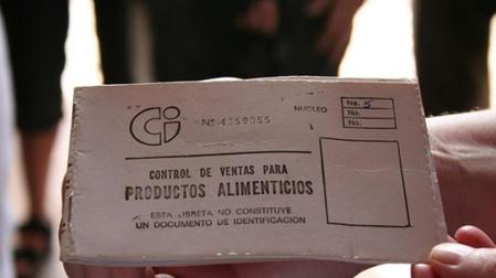 Cartilla de racionamiento Cuba