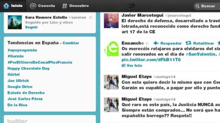 Twitter reacciona a la inhabilitación de Garzón