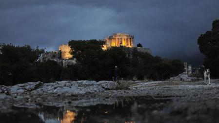 El acrópolis, en Atenas