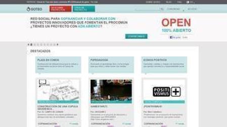Página web de Goteo, plataforma de 'crowdfounding'.