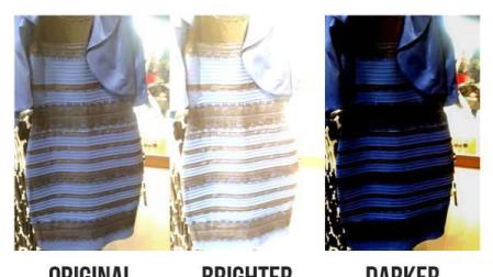 ¿El vestido era blanco y dorado o negro y azul?
