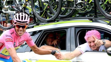 Alberto Contador, junto a Oleg Tinkov.