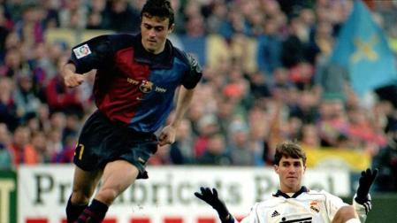 Luis Enrique, contra el Real Madrid en 1999.