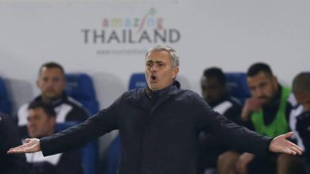 Mourinho, contra el Leicester.