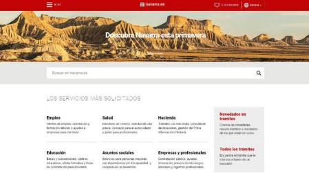 Nueva portada de la web del Gobierno de Navarra.