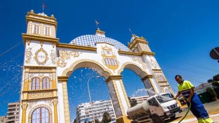 Preparativos para la Feria de Abril de Sevilla.