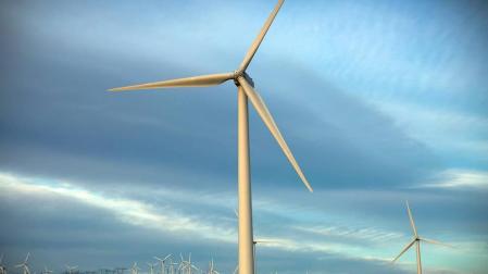 Turbinas de viento generando energía eléctrica el Día de la Tierra, el pasado 22 de abril
