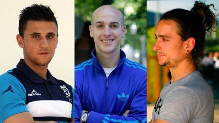 Adrián Garbayo, Xabi Soria y Juan Luis Cisneros.