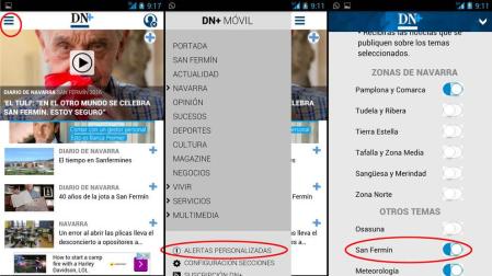 Alertas gratuitas de Diario de Navarra en el móvil para San Fermín