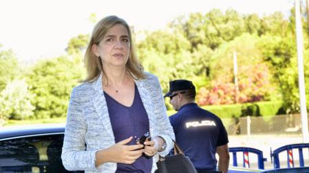La infanta Cristina, a su llegada a la sede de la Escuela Balear de la Administración Pública (EBAP) de Palma.