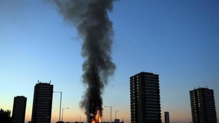Incendio de la Torre Grenfell, en Londres.