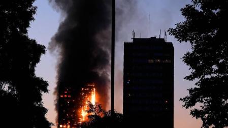 Incendio de la Torre Grenfell, en Londres.