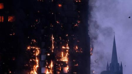 Incendio de la Torre Grenfell, en Londres.