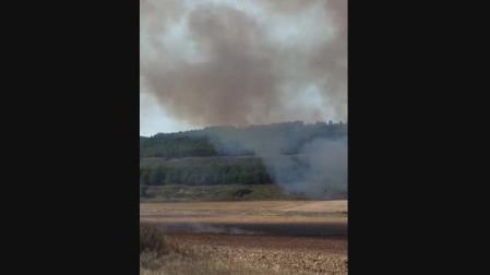Incendio de una pajera entre Lerín y Sesma