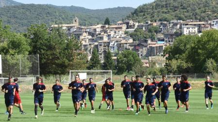 Imágenes de la primera sesión de entrenamiento de Osasuna en Boltaña