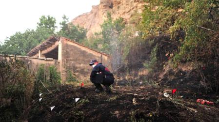 El fuego de Falces se controló de noche y afectó a 5 hectáreas de pino