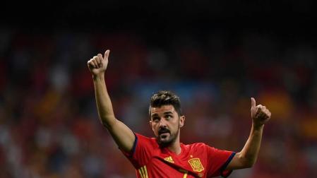 Villa sufre una leve elongación muscular en el entrenamiento de la selección