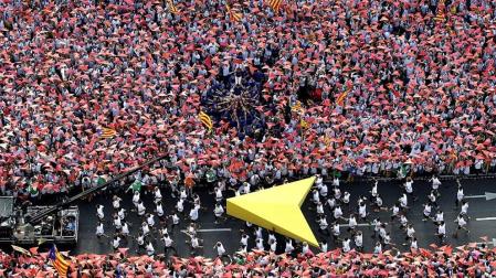 Miles de personas salieron a la calle en Barcelona este viernes 11 de septiembre para celebrar la Díada.