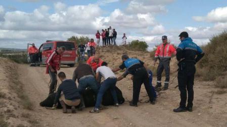 Herido un hombre de 77 años tras caer por un terraplén huyendo de un toro fugado
