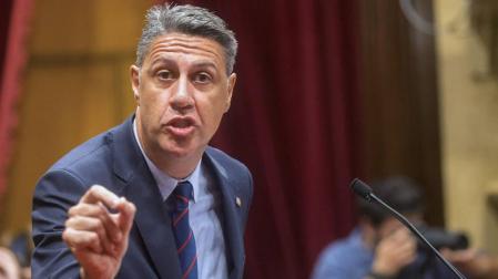 El líder del PPC, Xavier García Albiol, durante su comparecencia en el Parlament tras la intervención del president, Carles Puigdemont.
