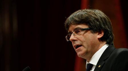 Carles Puigdemont, durante su intervención.