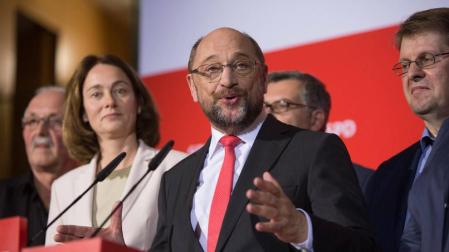Martin Schulz, líder del SPD, tras las elecciones regionales alemanas.
