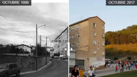 El antes y el después del soto de Lezkairu.