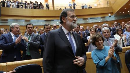 Rajoy defiende el 155 en el Senado fruto de una situación "excepcional"