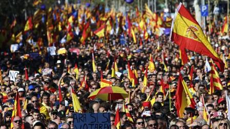 Manifestación convocada por Sociedad Civil Catalana