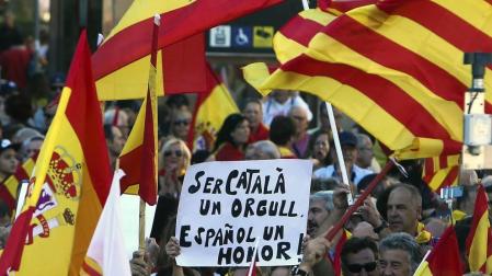 Manifestación convocada por Sociedad Civil Catalana