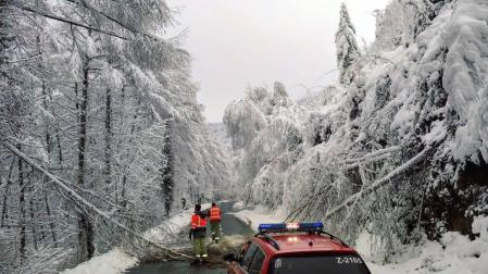 Normalidad en las carreteras navarras pese a la presencia de placas de hielo