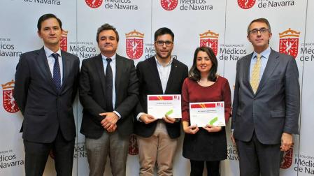 Alfonso Elosua y Alejandra Lacalle, becas MIR del Colegio de Médicos