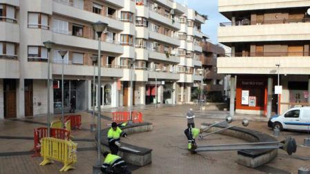 Tudela mejora la iluminación de la plaza Sancho El Fuerte