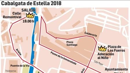 Peñaguda recibirá a los Reyes en Estella aunque la lluvia altere el recorrido