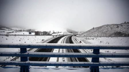 Intensa nevada en la Navarra