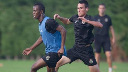 Koné, en un entrenamiento del Racing
