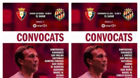 Seis novedades en la convocatoria del Nàstic