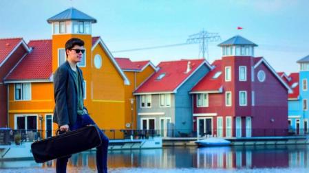 Violinista navarro en Groninga (Países Bajos)