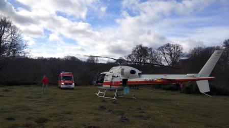 Un menor de 13 años ha tenido que ser trasladado este jueves en helicóptero desde Urbasa al Complejo Hospitalario de Navarra (CHN) con una profunda herida en el glúteo izquierdo y dolor en la muñeca producidos por una caída.