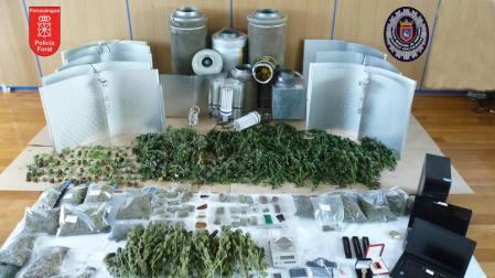 Dos detenidos y desmantelado un laboratorio de cultivo y tráfico de marihuana