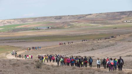 Los peregrinos riberos atraviesan Bardenas