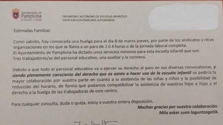 El PPN denuncia manipulación en las escuelas infantiles ante la huelga del 8 de marzo