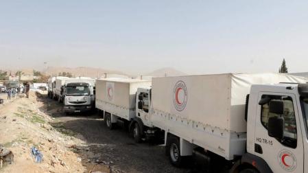 Bombardeos contra Guta Oriental coinciden con entrada de convoy de ayuda