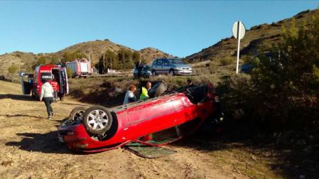 Trasladado al CHN tras sufrir un accidente en la NA-134 a la altura de Azagra